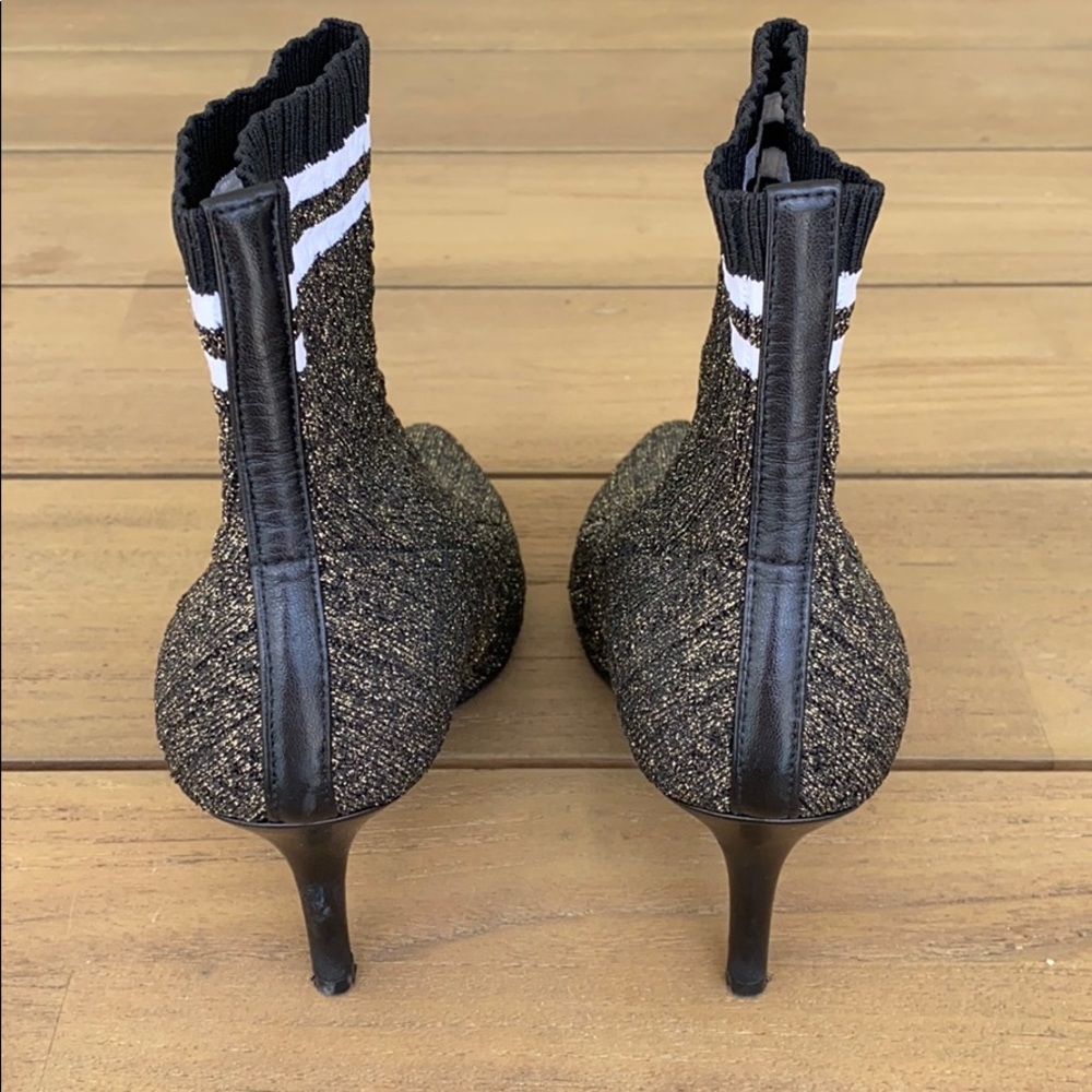 Stuart Weitzman Waverly Gold Sock Bootie - Picture 4 of 7